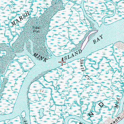 Topographic Map of Mink Island Bay, VA
