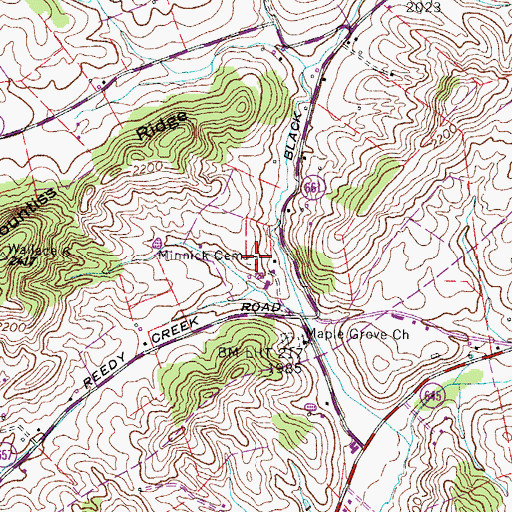 Topographic Map of Minnick Cemetery, VA