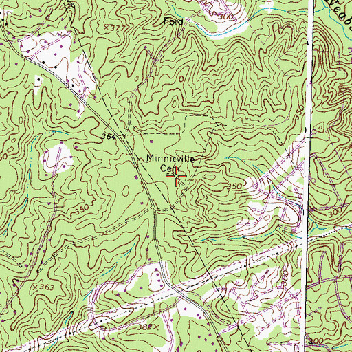 Topographic Map of Minnieville Cemetery, VA
