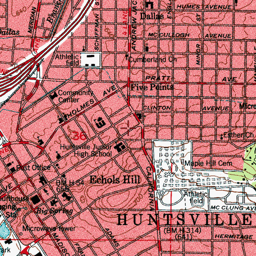 Topographic Map of Lorretta Academy (historical), AL