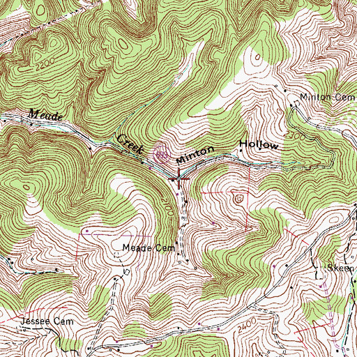 Topographic Map of Minton Hollow, VA