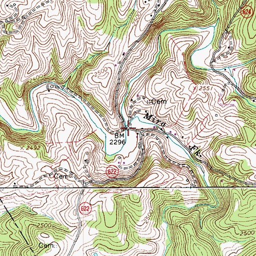 Topographic Map of Mira Fork, VA