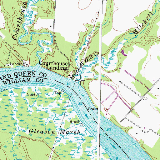 Topographic Map of Mitchell Hill Creek, VA