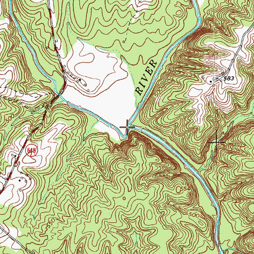 Topographic Map of Mollys Creek, VA