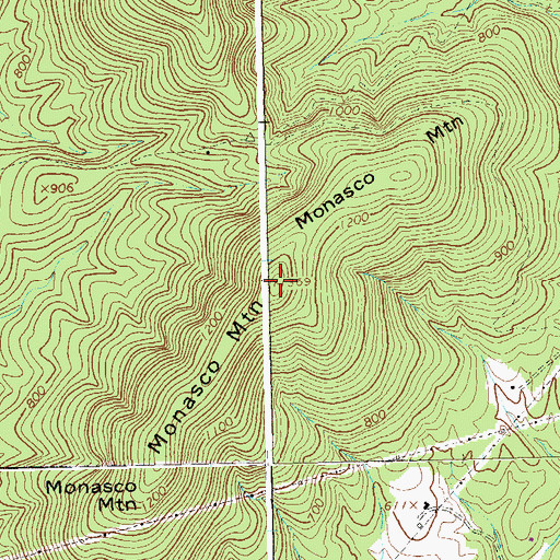Topographic Map of Monasco Mountain, VA