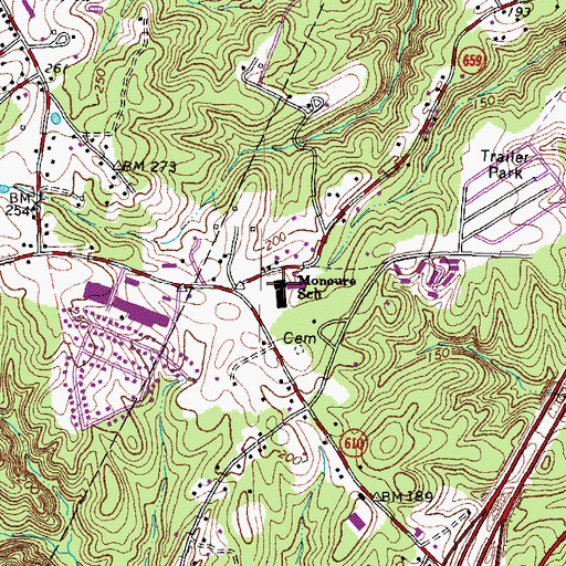 Topographic Map of Anne E Moncure Elementary School, VA