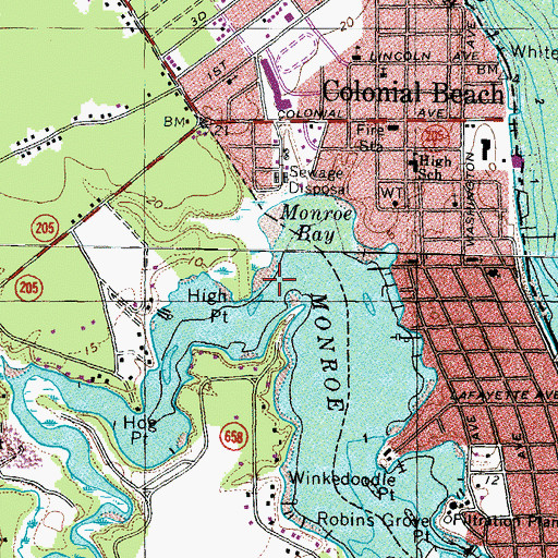 Topographic Map of Monroe Creek, VA