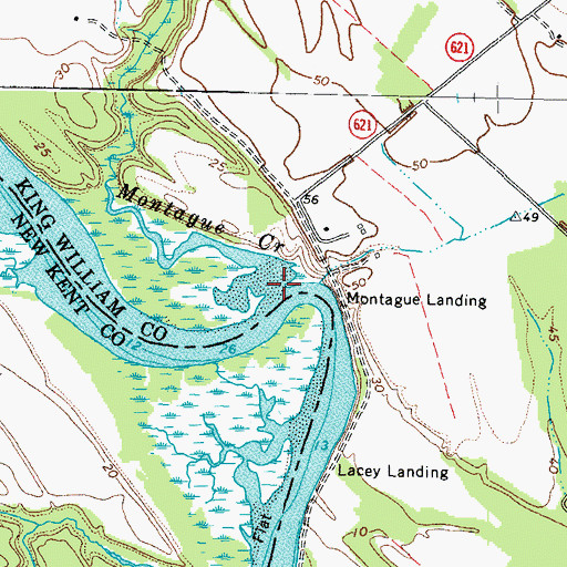 Topographic Map of Montague Creek, VA