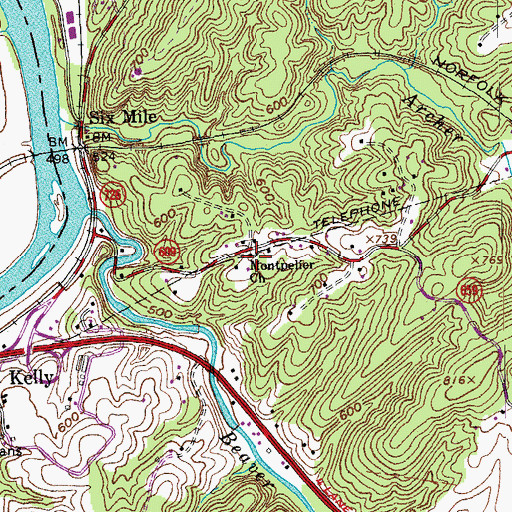 Topographic Map of Montpelier Church, VA