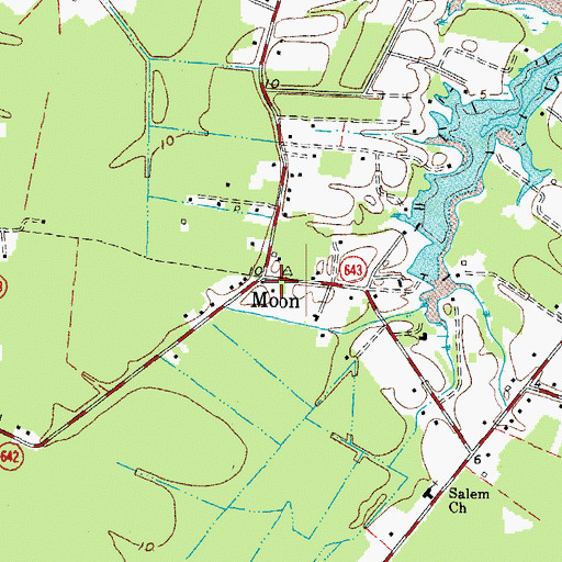 Topographic Map of Moon, VA