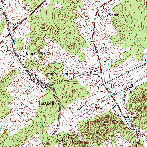 Topographic Map of Moore Cemetery, VA