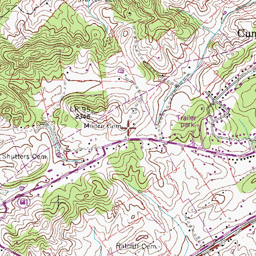 Topographic Map of Moore Cemetery, VA
