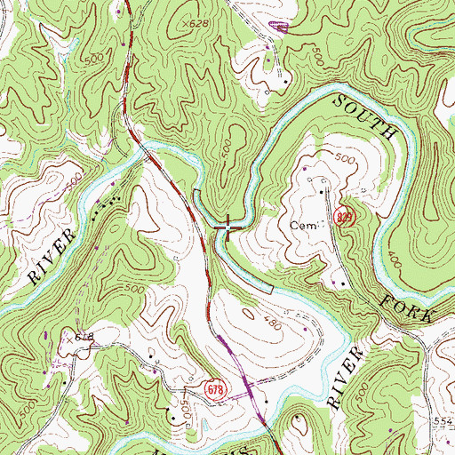 Topographic Map of Moormans River, VA