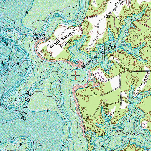 Topographic Map of Moran Creek, VA