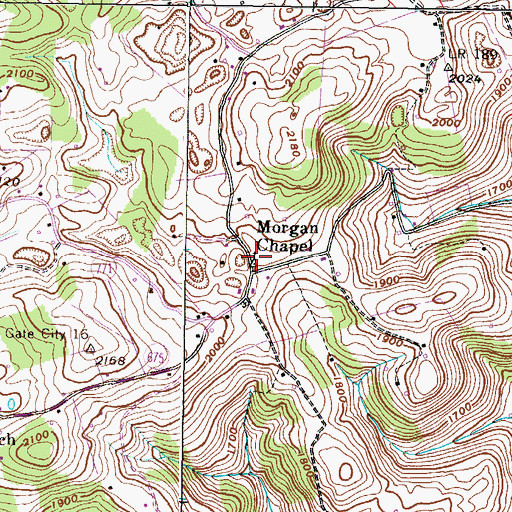 Topographic Map of Morgan Chapel, VA