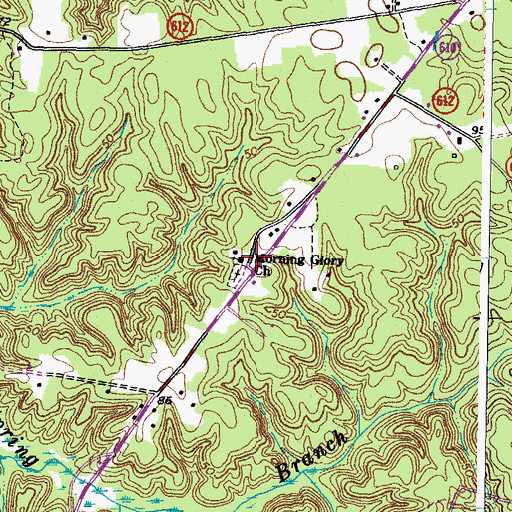Topographic Map of Morning Glory Church, VA