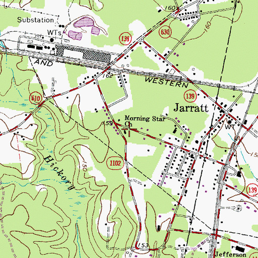 Topographic Map of Morning Star Church, VA