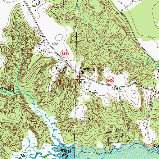 Topographic Map of Morning Star Church, VA