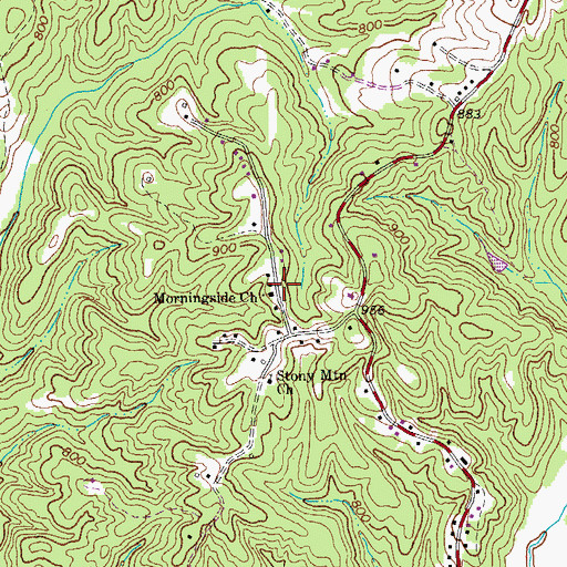 Topographic Map of Morningside Church, VA