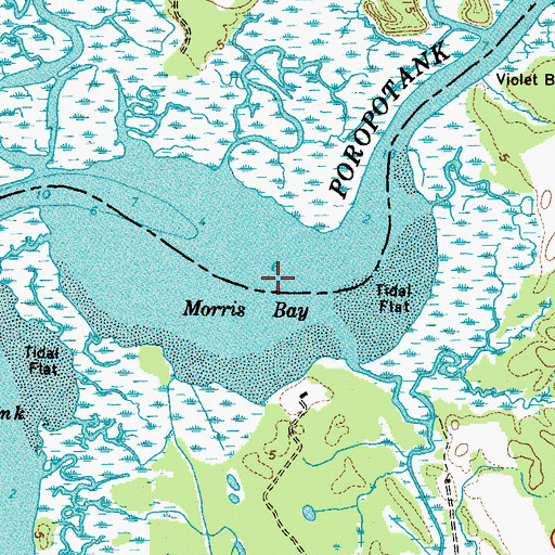 Topographic Map of Morris Bay, VA