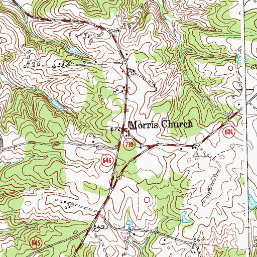 Topographic Map of Morris Church, VA
