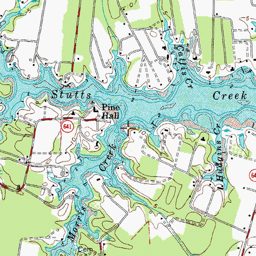 Topographic Map of Morris Creek, VA