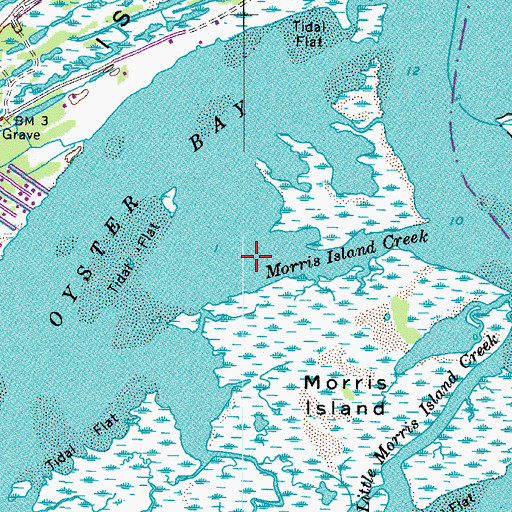 Topographic Map of Morris Island Creek, VA