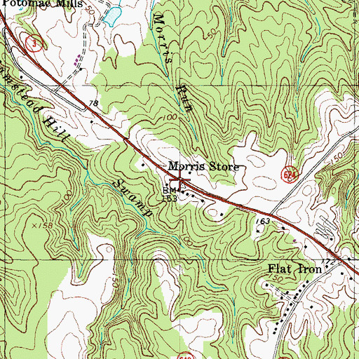 Topographic Map of Morris Store, VA