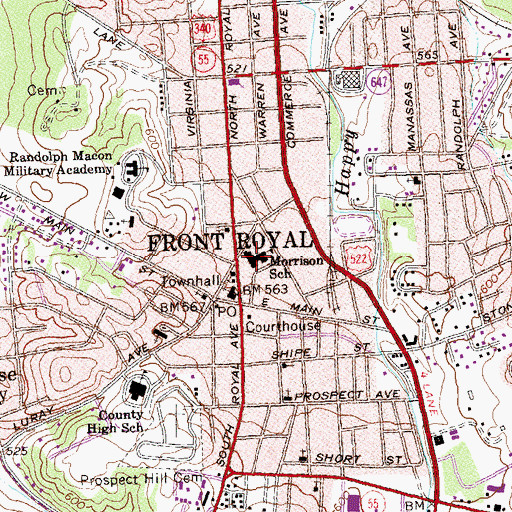 Topographic Map of E Wilson Morrison Elementary School, VA