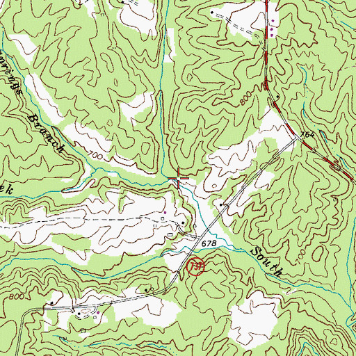 Topographic Map of Morton Creek, VA
