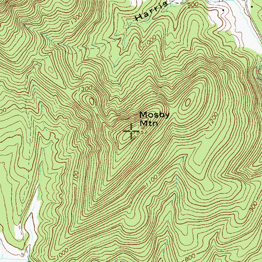 Topographic Map of Mosby Mountain, VA