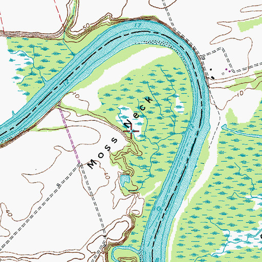 Topographic Map of Moss Neck, VA