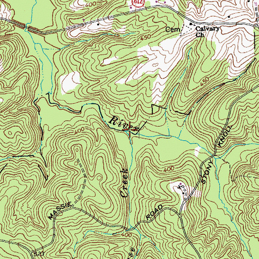 Topographic Map of Mosse Creek, VA