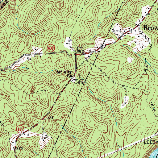 Topographic Map of Mount Airy Church, VA