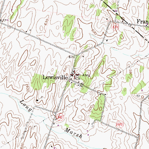 Topographic Map of Mount Airy Church, VA
