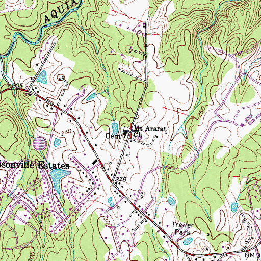 Topographic Map of Mount Ararat Church, VA