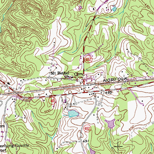 Topographic Map of Mount Bethel Church, VA