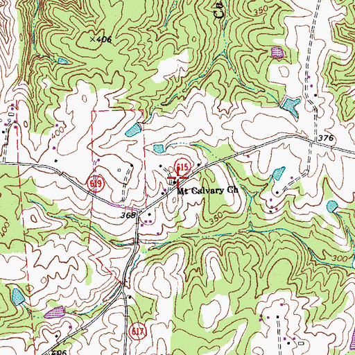 Topographic Map of Mount Calvary Church, VA