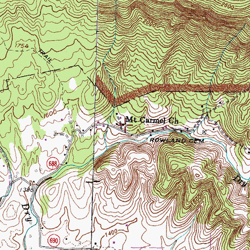 Topographic Map of Mount Carmel Church, VA