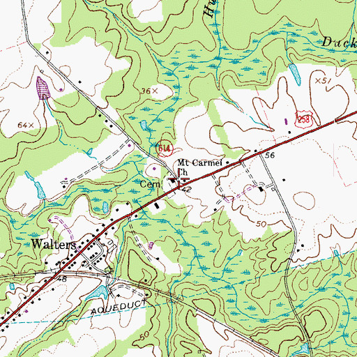 Topographic Map of Mount Carmel Church, VA