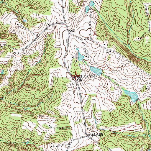 Topographic Map of Mount Carmel Church, VA