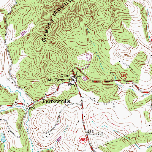 Topographic Map of Mount Carmel Church, VA