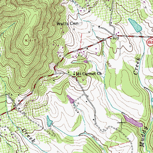 Topographic Map of Mount Carmel Church, VA