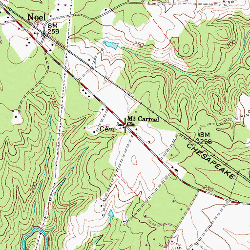 Topographic Map of Mount Carmel Church, VA