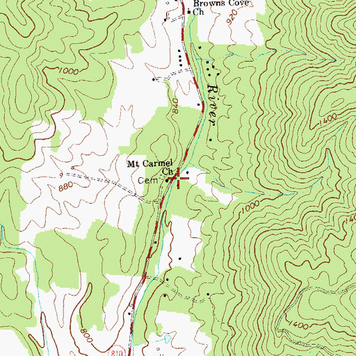 Topographic Map of Mount Carmel Church, VA