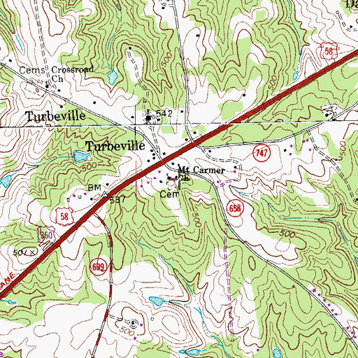 Topographic Map of Mount Carmer Church, VA