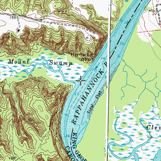 Topographic Map of Mount Creek, VA