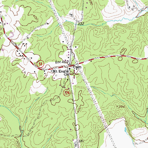 Topographic Map of Mount Eagle Church, VA
