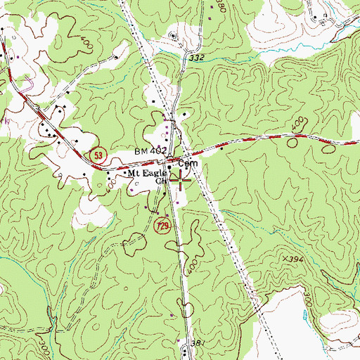 Topographic Map of Mount Eagle Church, VA
