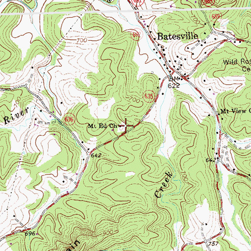 Topographic Map of Mount Ed Church, VA